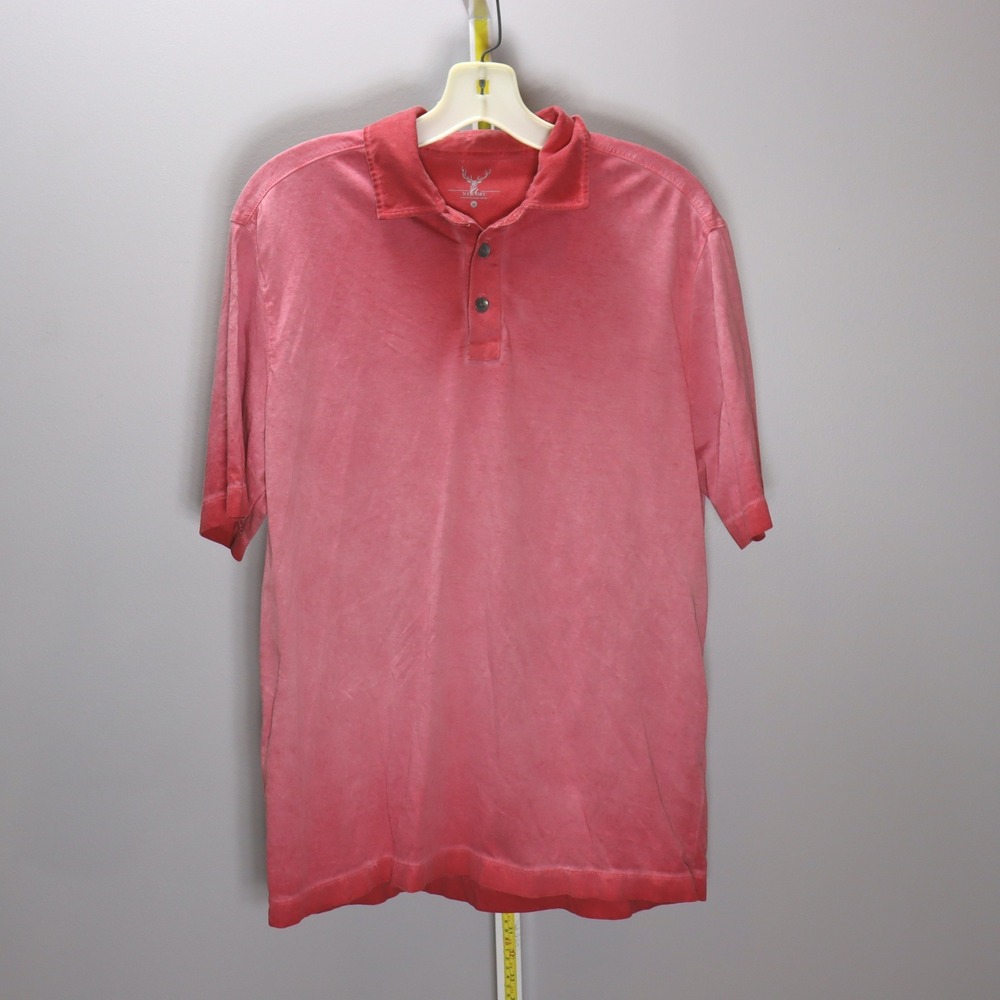 Nicoby Polo Shirt Mens Medium Red Excellent Short Sleeve Mineral Wash Cotton‎